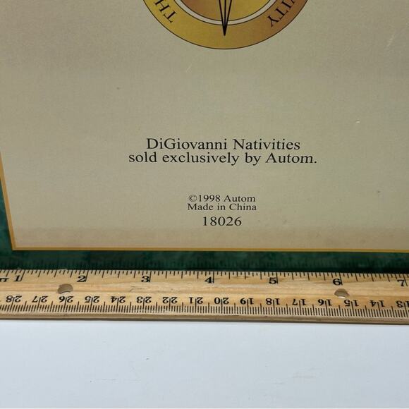 Vintage DiGiovanni Christmas Creche Holiday Nativity Stable Wood Moss Accent - Picture 14 of 15